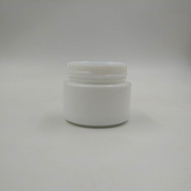 3.5oz 100ml milky white glass cream jar cosmetic with plastic screw lid 