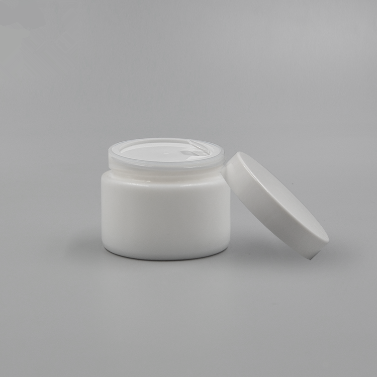 30 ml Opal white glass 1 oz cosmetic glass empty jar sample facial cosmetic jar with white bakelite screw lid 