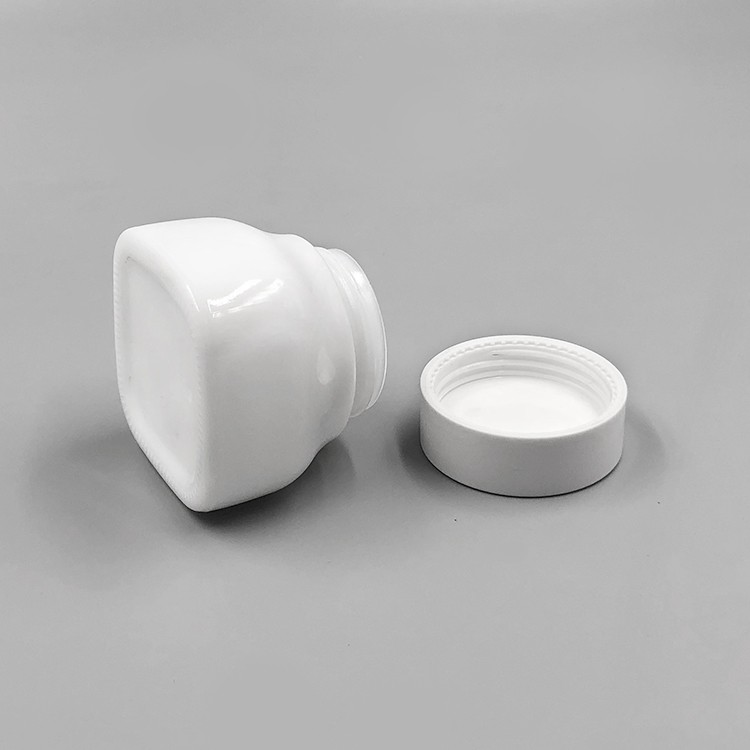 50g cosmetics facial mask cream jar, white square glass jar 50ml 