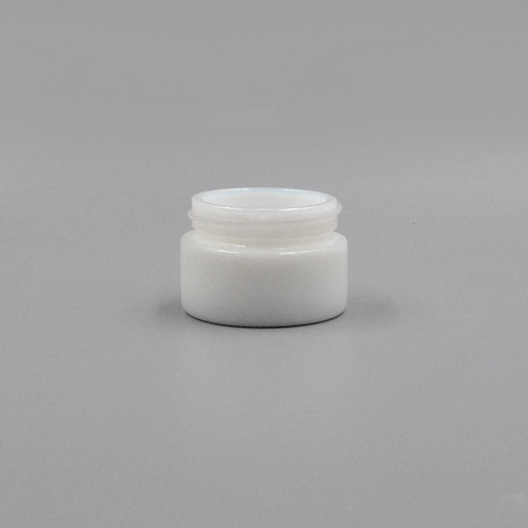 Empty 15ml opal white jar cosmetic packaging ceramic jar with plastic cap 