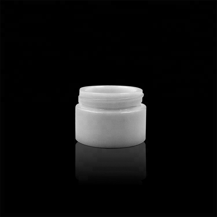 Empty opal white 30 ml glass cream jar 30g