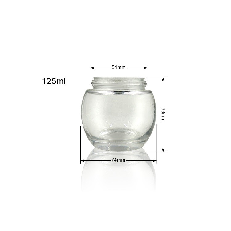 Flint 4 oz oval cream use glass cosmetic jar with lid 