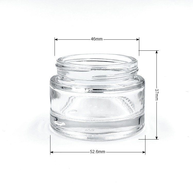 Normal size round 30ml clear glass salve jars for cosmetic use