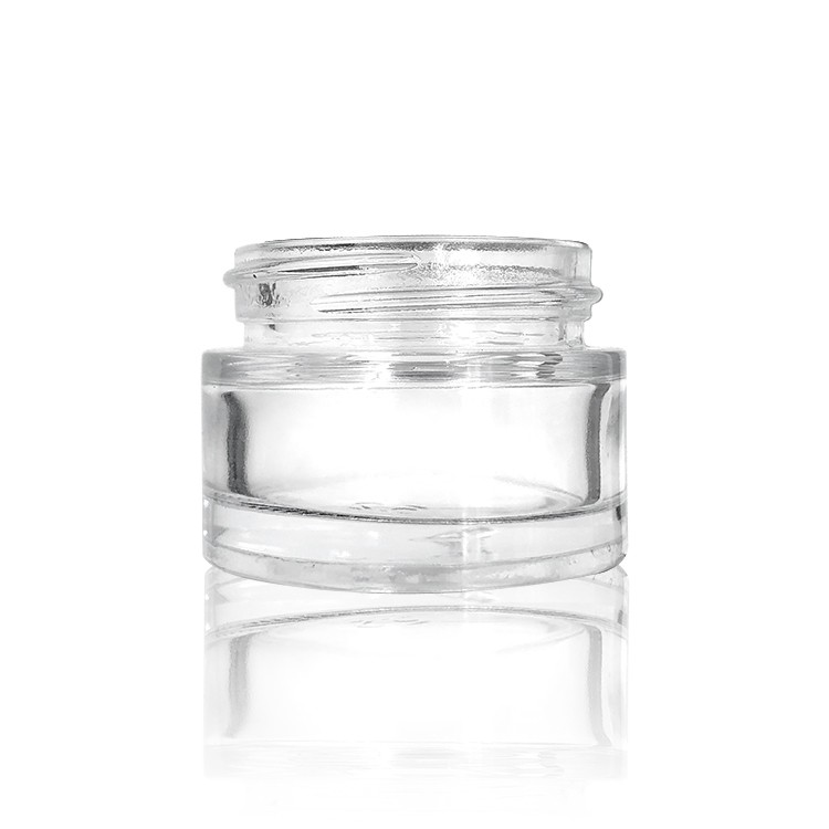 15g Clear Glass Refillable Cosmetic Jars Empty Face Cream Lip Balm Storage Container With Silver Lids 