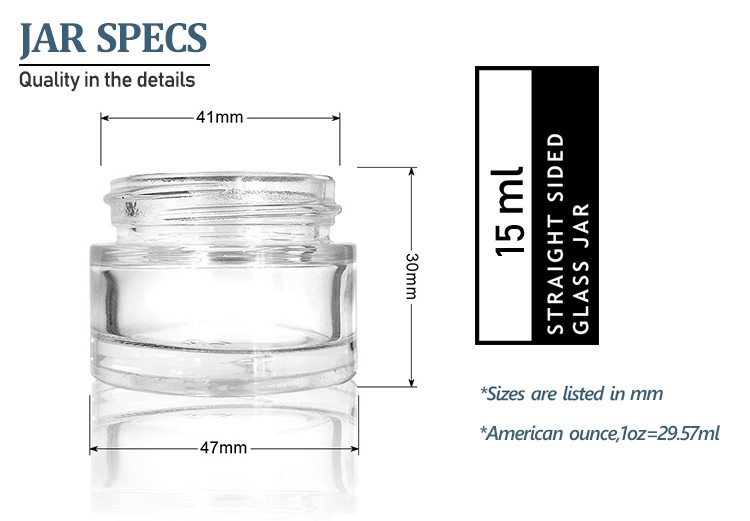 15g Clear Glass Refillable Cosmetic Jars Empty Face Cream Lip Balm Storage Container With Silver Lids 
