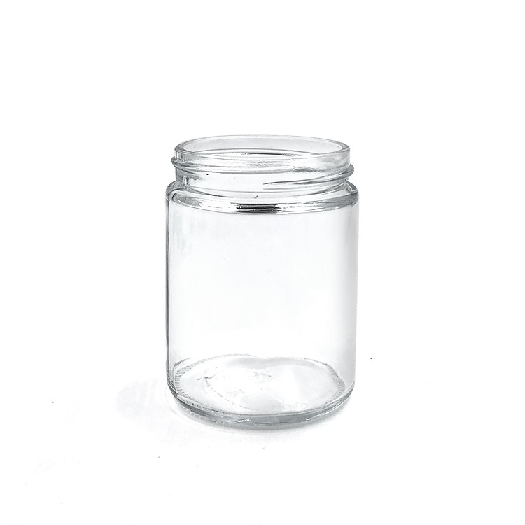 8oz clear glass cosmetic screw cap empty round jar for facial cream 