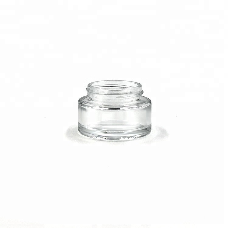 Airless empty 20ml clear glass cosmetic jar for skin care products 