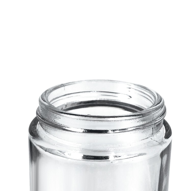 Big capacity glass cream jar 100ml with aluminum lid 