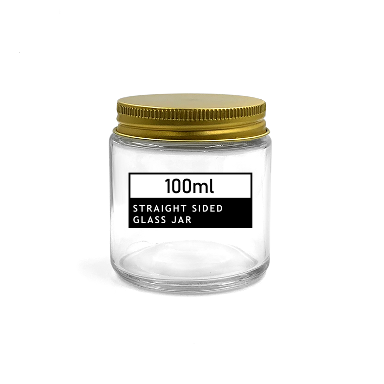 Big capacity glass cream jar 100ml with aluminum lid 
