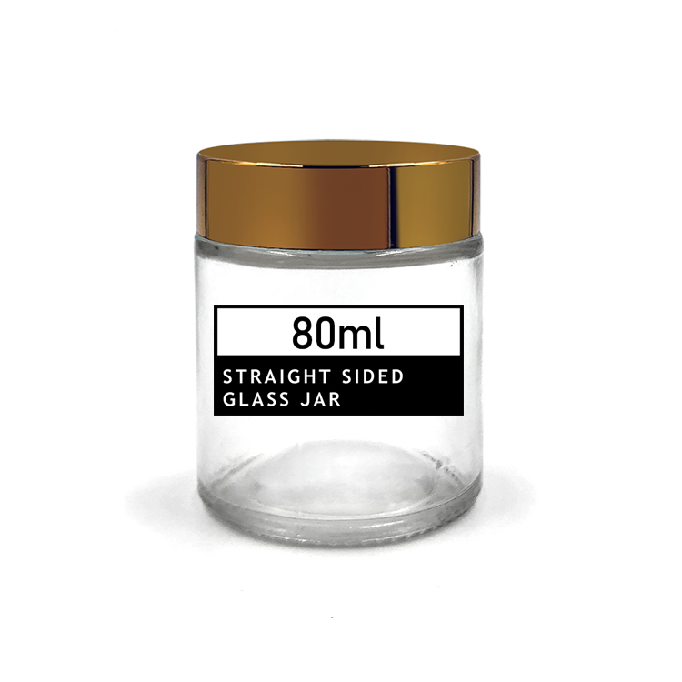 Big size 80ml transparent empty cream jar glass 