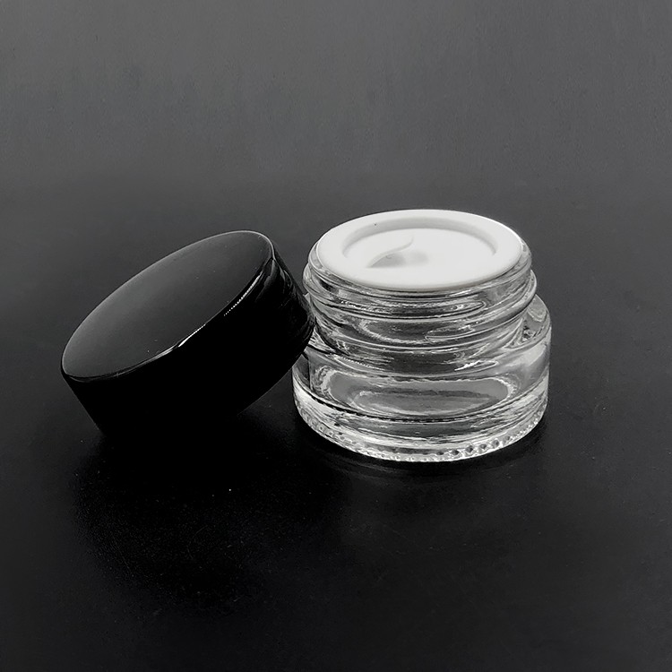 Clear recycled mini cosmetic eye cream glass jar 5g 