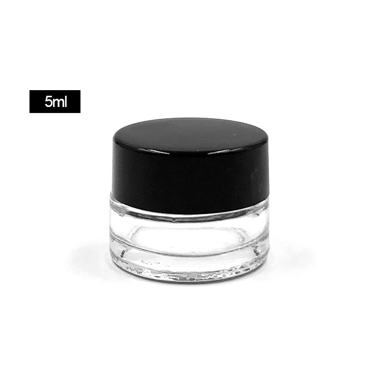 Clear recycled mini cosmetic eye cream glass jar 5g 