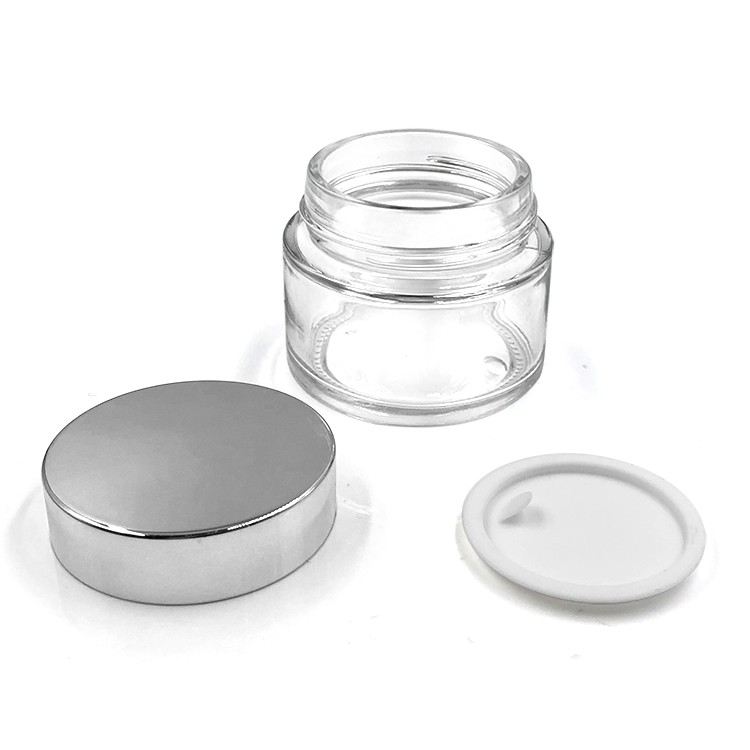 Empty transparent round side glass hair cream jar 100g 