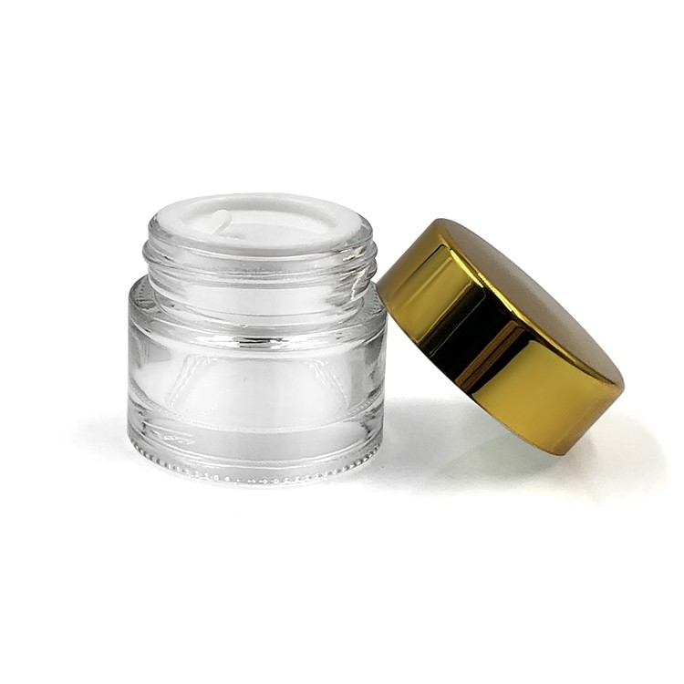 Factory price 10ml glass lip balm empty jar with with inner seal 