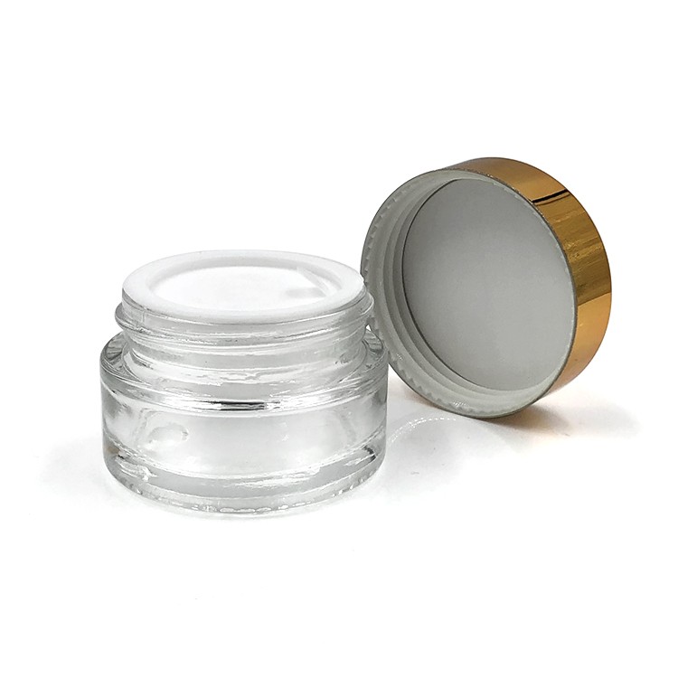 Fashion round 15ml transparent cosmetic ointment make jar glass