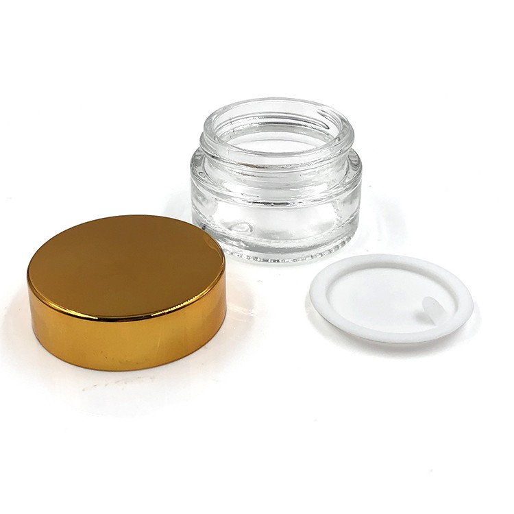 Fashion round 15ml transparent cosmetic ointment make jar glass