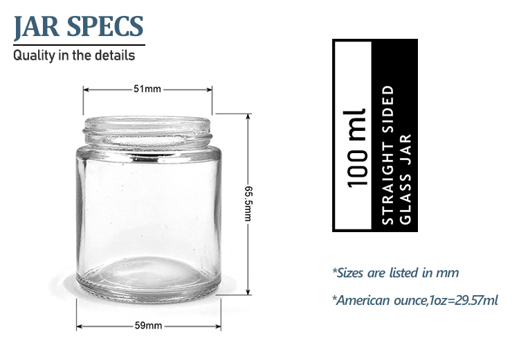 Flint round 100ml glass body cream jar with pp lid 