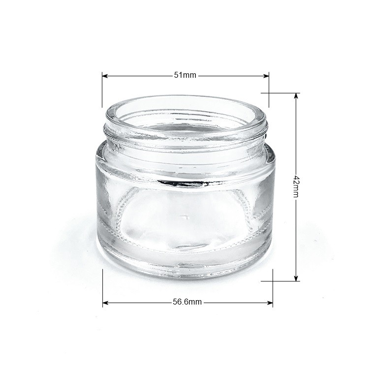 Low moq top quality 50ml clear glass skin care cream jar 