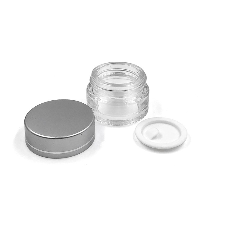 Sample Packing Portable Travel Bottle Pot Jars Empty Clear 5g Glass Makeup Cosmetic Cream Container for Eyeshadow and Lotion 