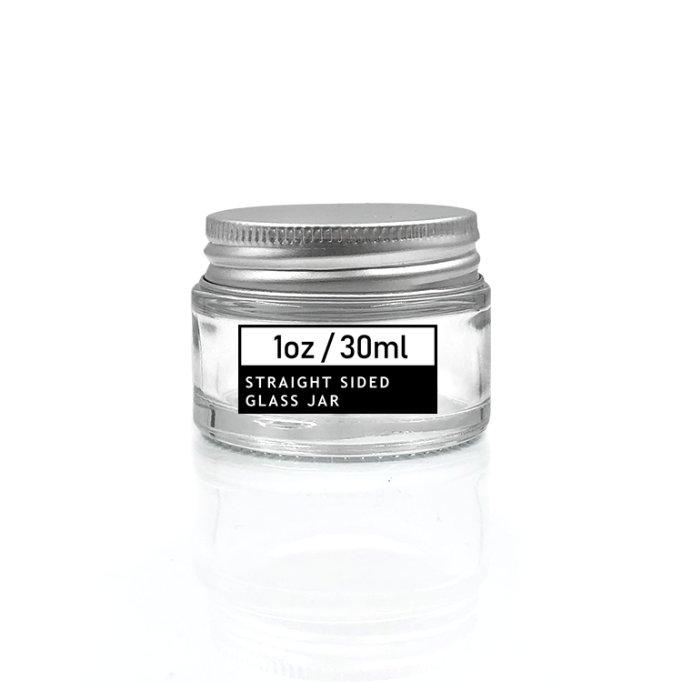 Straight side round 1 oz 30ml glass salve jars for cosmetic use 