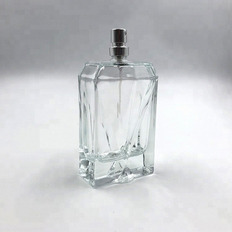 Diamond shape 100ml crystal glass perfume bottle , High Quality bottle ...