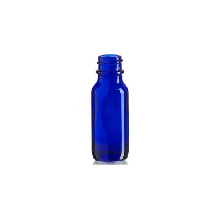 1/2 oz (15ml) Cobalt BLUE Boston Round Glass Bottle With Glass Dropper 