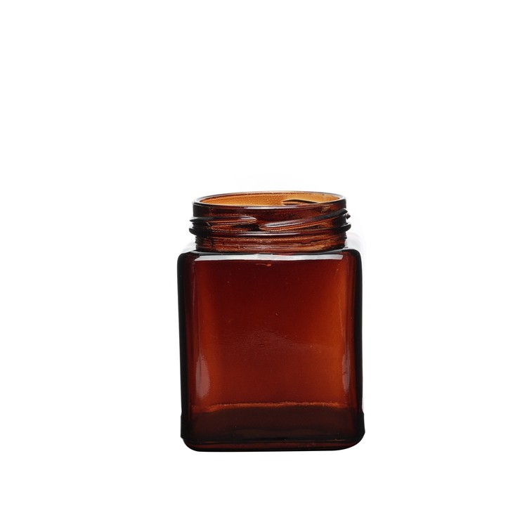 amber honey unique design amber sauce honey glass jar 