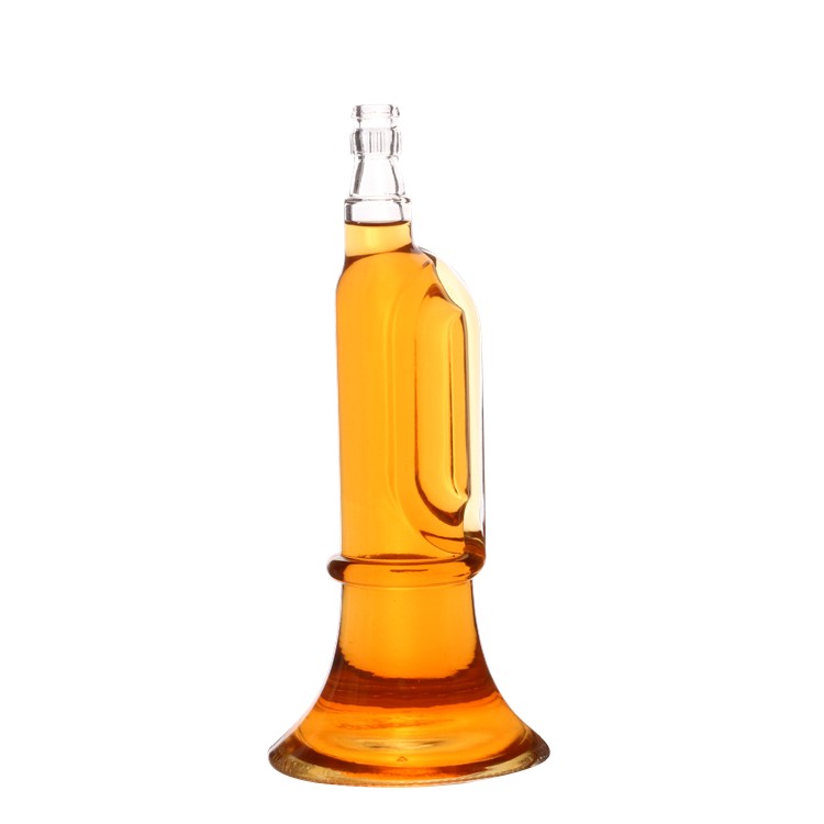 500ml Transparent Shaped Wine Bottles, High Quality horn shaped glass ...