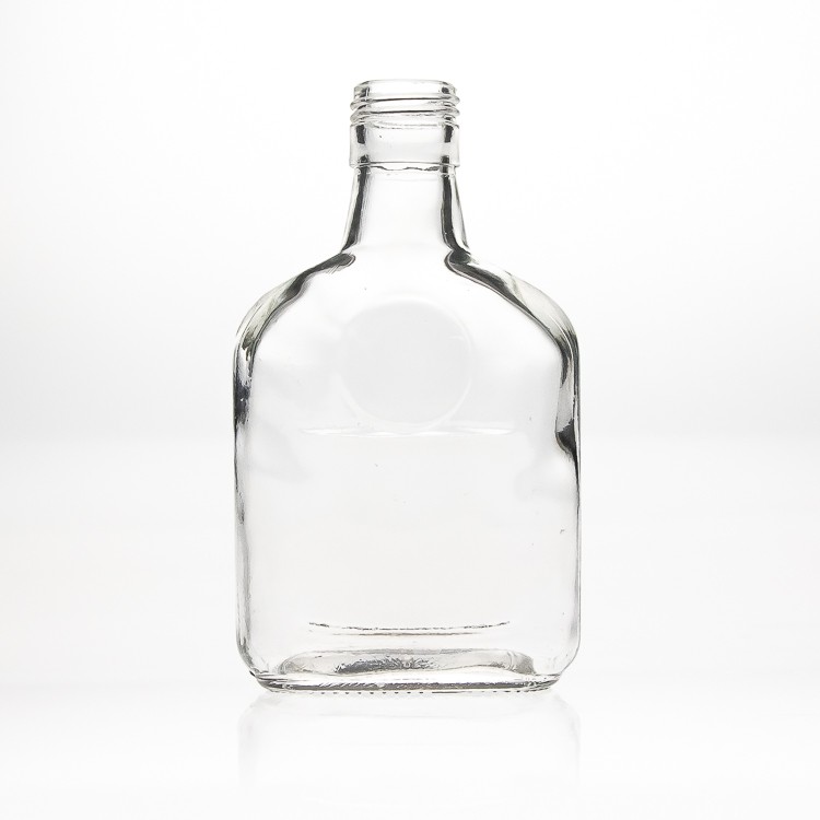 Custom 160ml Flat Square Liquor Bottles Flint Crystal Glass wine Bottle