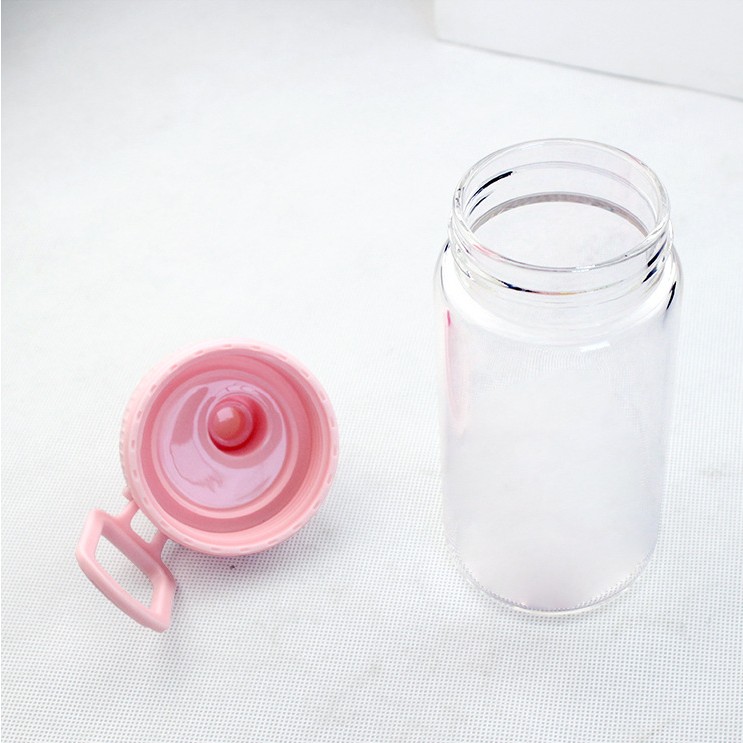 360ml Glass Water Bottles With Plastic Ring Handle High Qualityglass Water Bottlesglass Water 3102