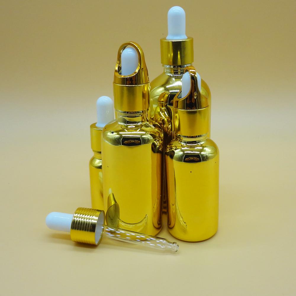 Custom Gold Luxury Essential Oil Glass Dropper Bottle 30ml High