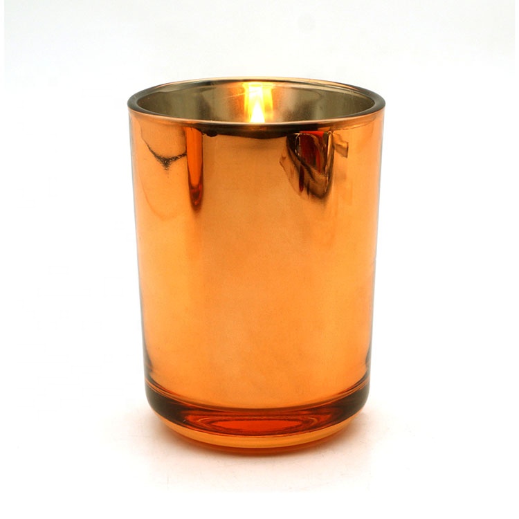 Electroplated Rose Gold Glass Candle Jars For Candle Making, High ...