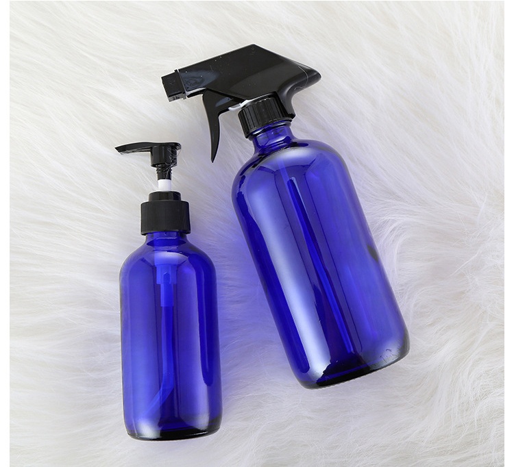 Refillable 16oz 500ml Cobalt Blue Water Mist Spray Bottle for Sanitizer Cleansing Product
