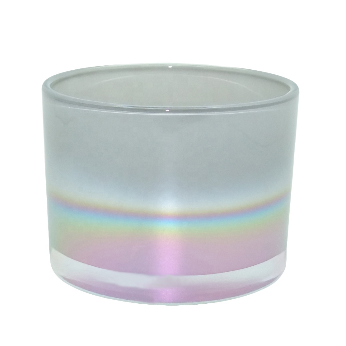 Clear Iridescent Candle Jar - Glass Candle Jar
