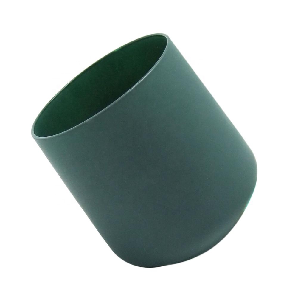 Download 7oz containers for candles matte dark green candle vessels frosted glass votive candle holders ...