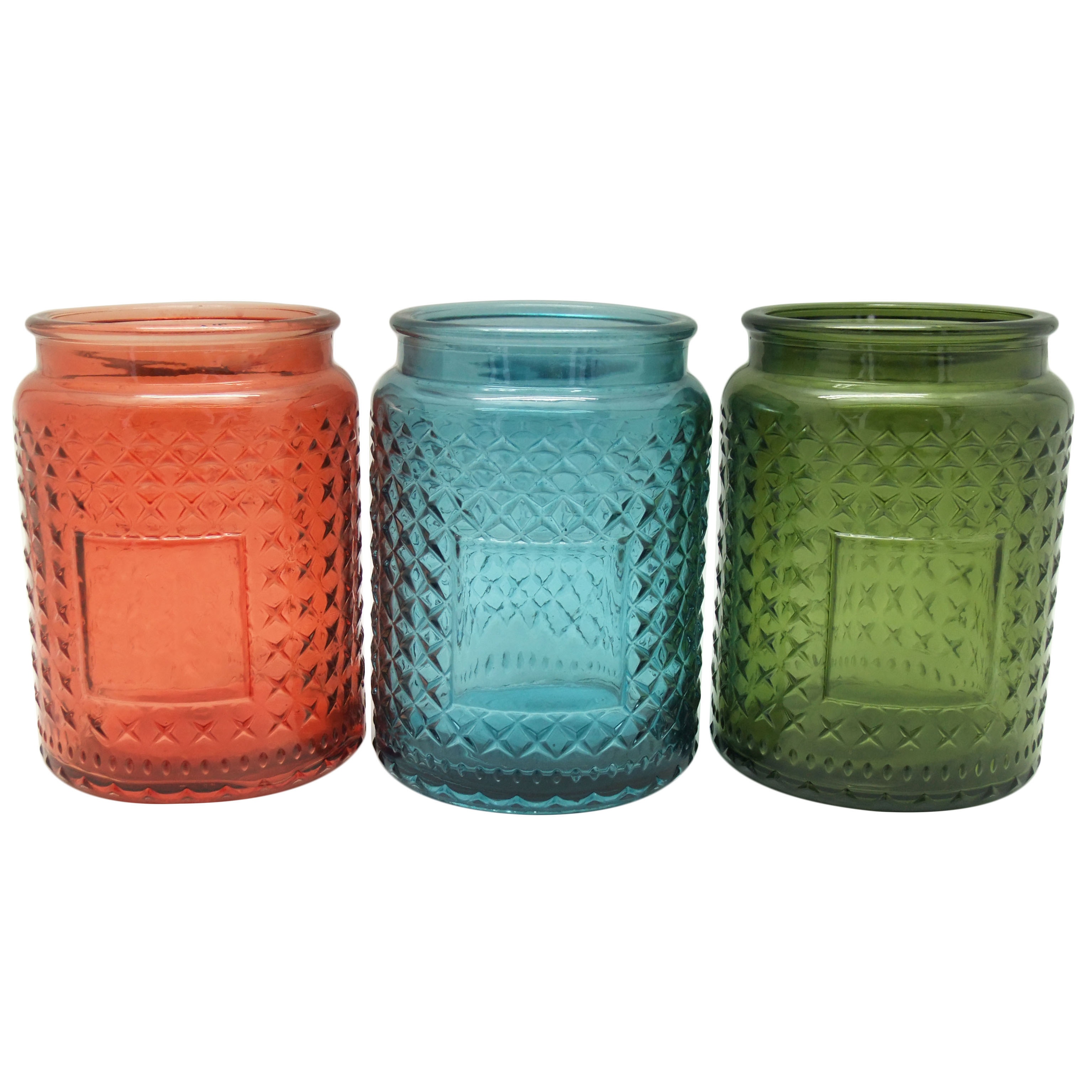Large Embossed Glass Jar Candle 17oz Unique Candle Jars With Screw Top  Metal Lids Candle Holders 18oz Stars Facets, High Quality Large Glass Jar  With Screw Top Lid,Large Embossed Glass Jar,Candle Jar