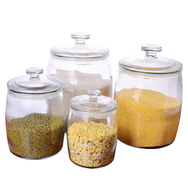 Sealed Airtight Large Glass Food Storage Container Glass Jar With Lid High Quality Glass Food