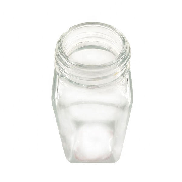 wholesale 100ml square spice storage seal glass jar with metal screw lid 
