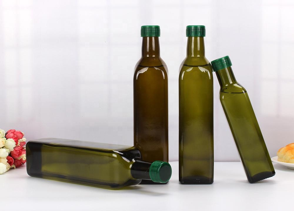 Download 250 ml /500 ml /750 ml dark green square glass olive oil bottle vinegar bottle, High Quality ...