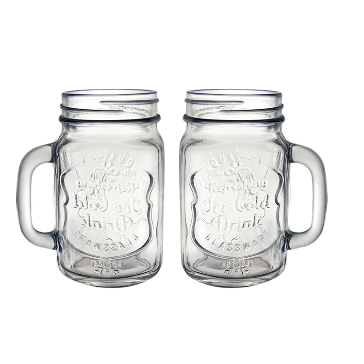 480ml 16oz empty mason jar drinking glass bottle with tin lid and drinking straw