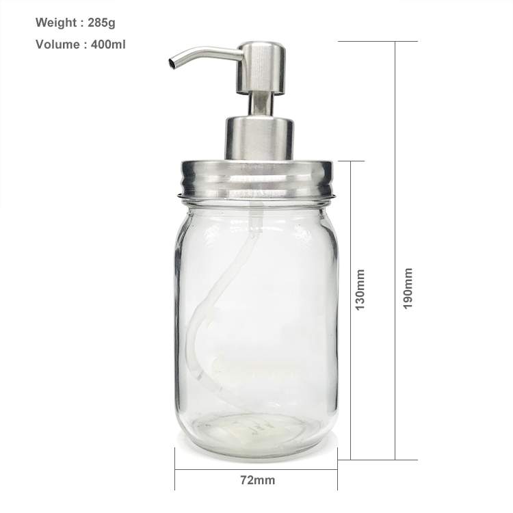 16oz 500ml Foam Dispenser Bottle Glass Hand Wash Liquid Soap Container Bottle 