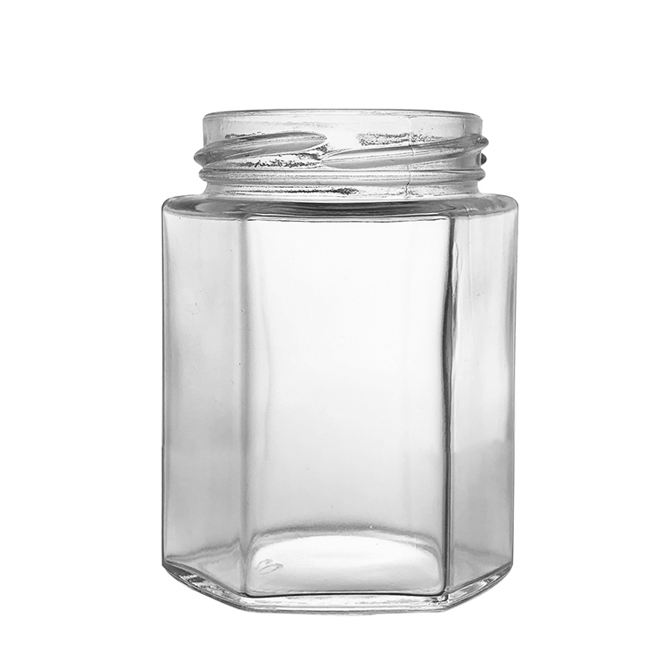Factory Price Glass Mason Jar Honey Jam Jelly Jars Glass Hexagonal Container