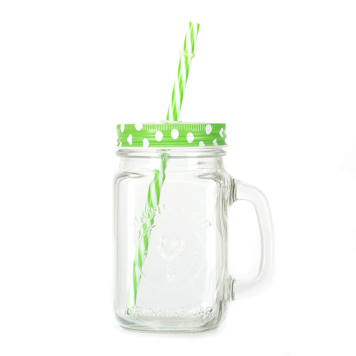 16oz 500ml Clear Glass Mason Jar with Handle and Metal Lid 