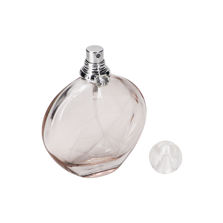 Elegant 100ml Oval Shape Clear Glass Perfume Bottle with Sprayer and ...