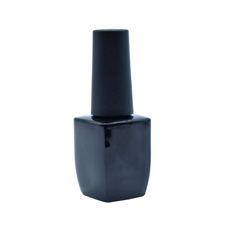 10ml square black printing round nail polish bottle for uv gel nail ...