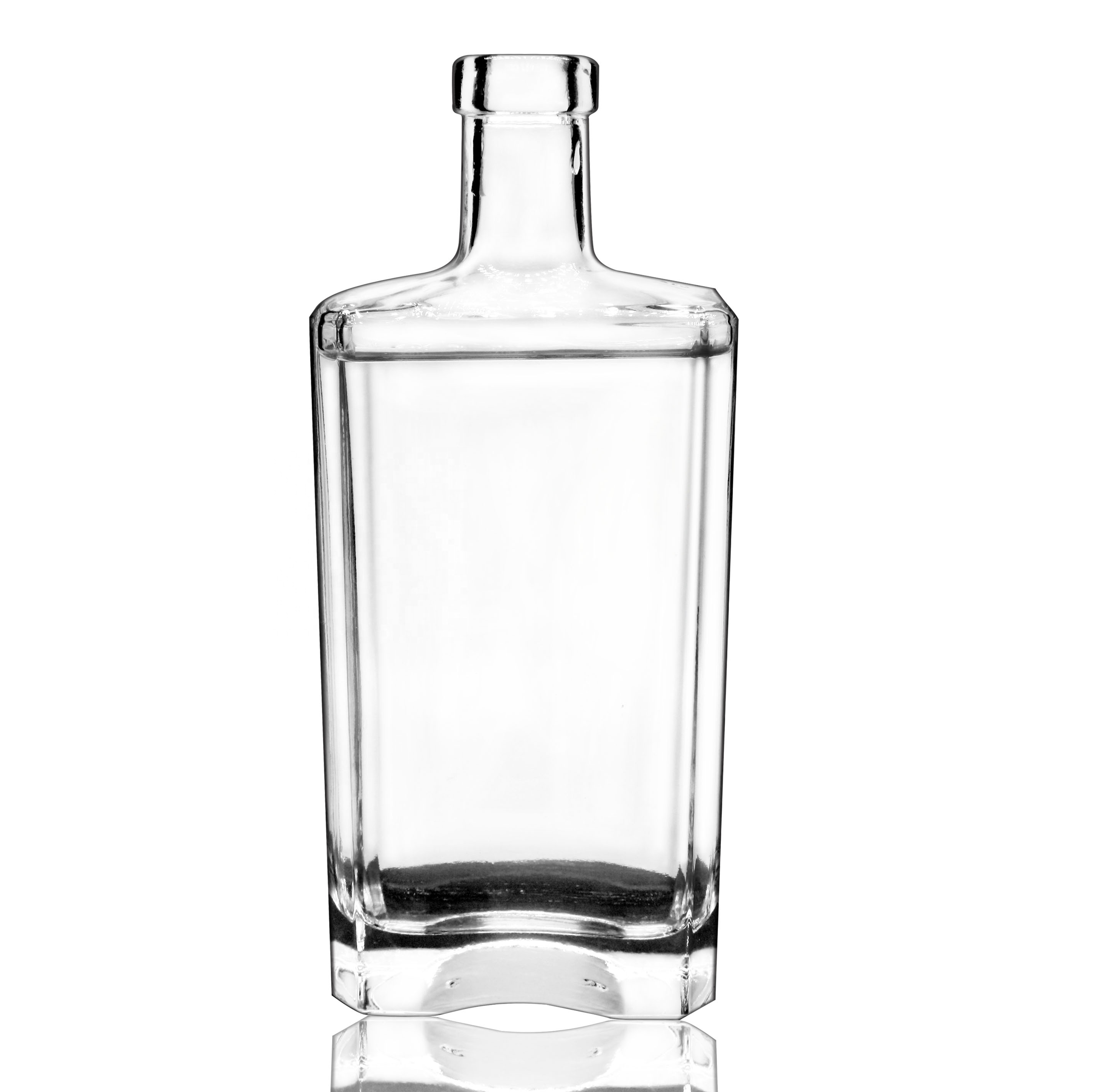 Clear Glass Bottles Wholesale 500ml Cork Top Gin Glass Liquor Bottles