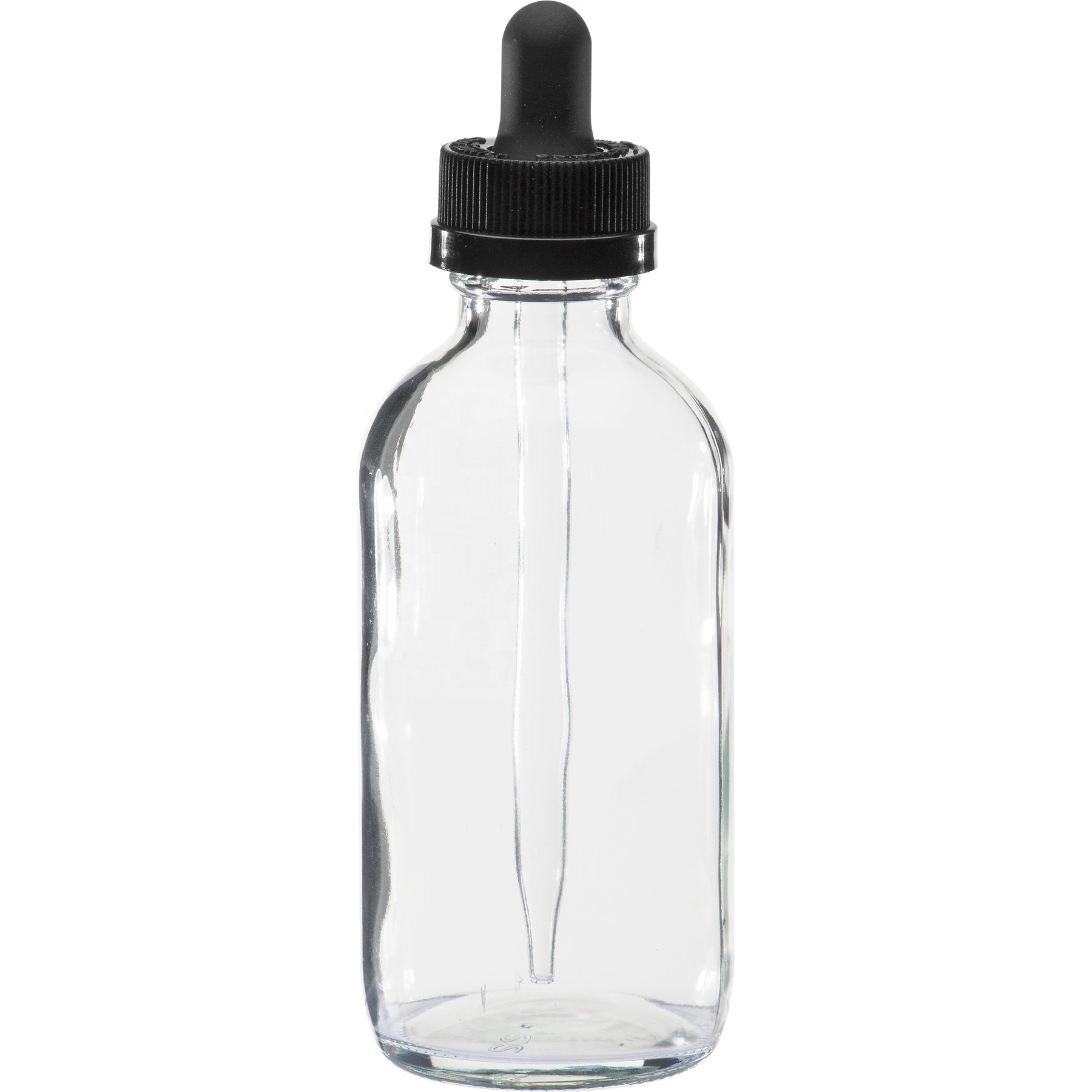 4 oz. 120Ml Printing Milk Drink Cosmetic Clear Boston Round Glass Bottle 