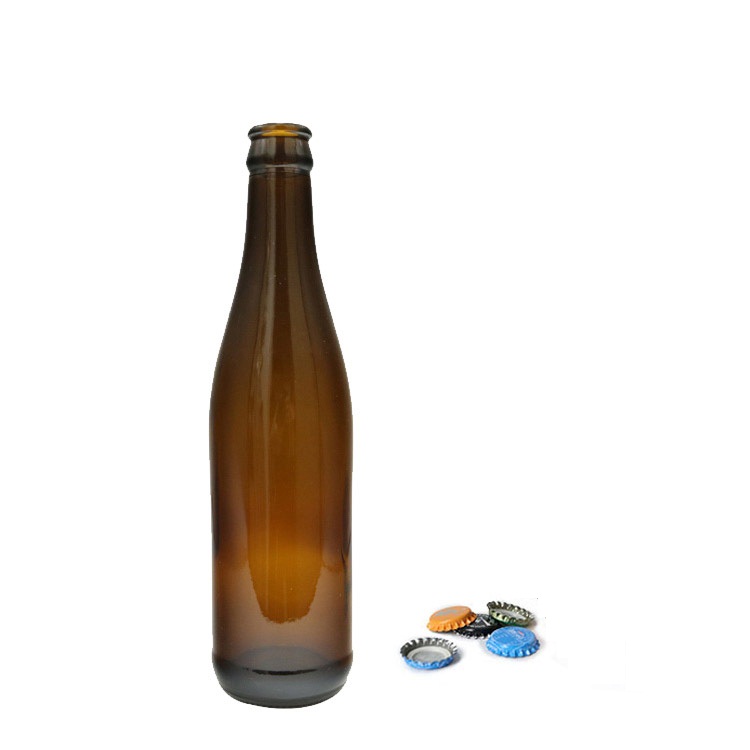 Hot Sell amber and clear 330ml Empty Glass Beer Bottle for Sparkling Wine Alcohol Juice Beverage with metal Crown Cap 