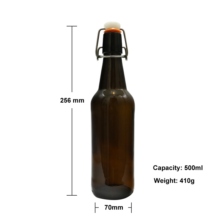 High Quality Empty Flint Color 500ml Glass Beer Bottle 