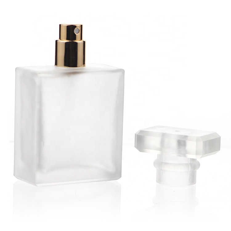 Oem Logo Frosted Glass Spray Square Empty Perfume Bottle 50ml For Women High Quality Perfume